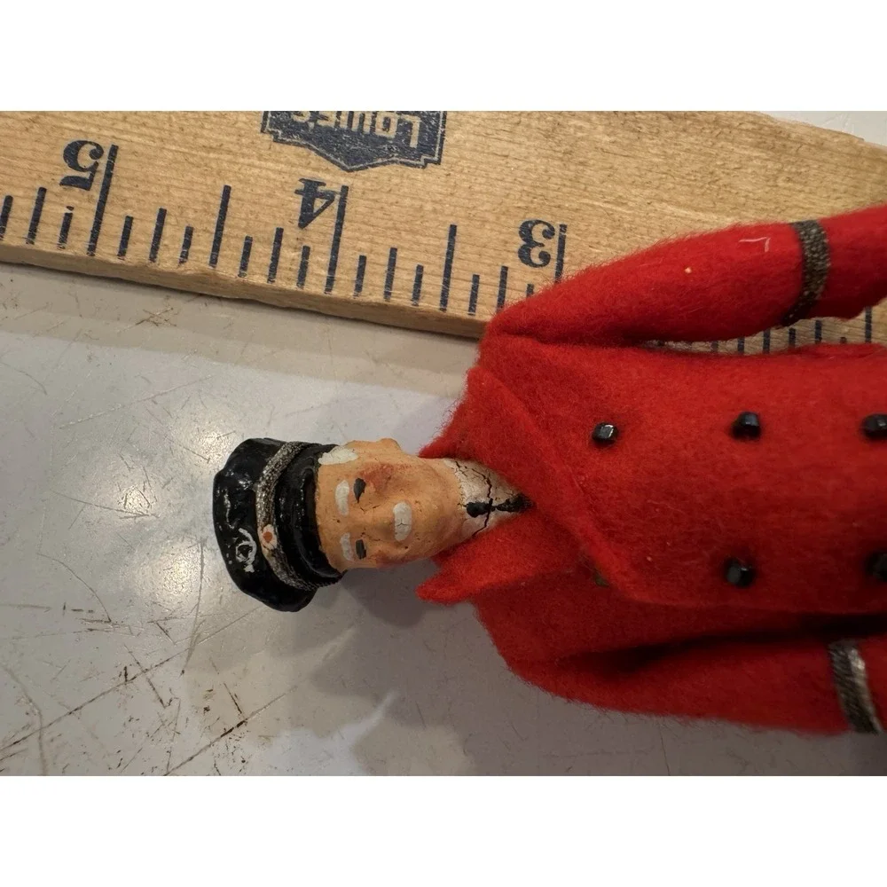 TRAIN Assortment Wooden Resin Christmas Ornaments And Conductor In Felt Suit Lot